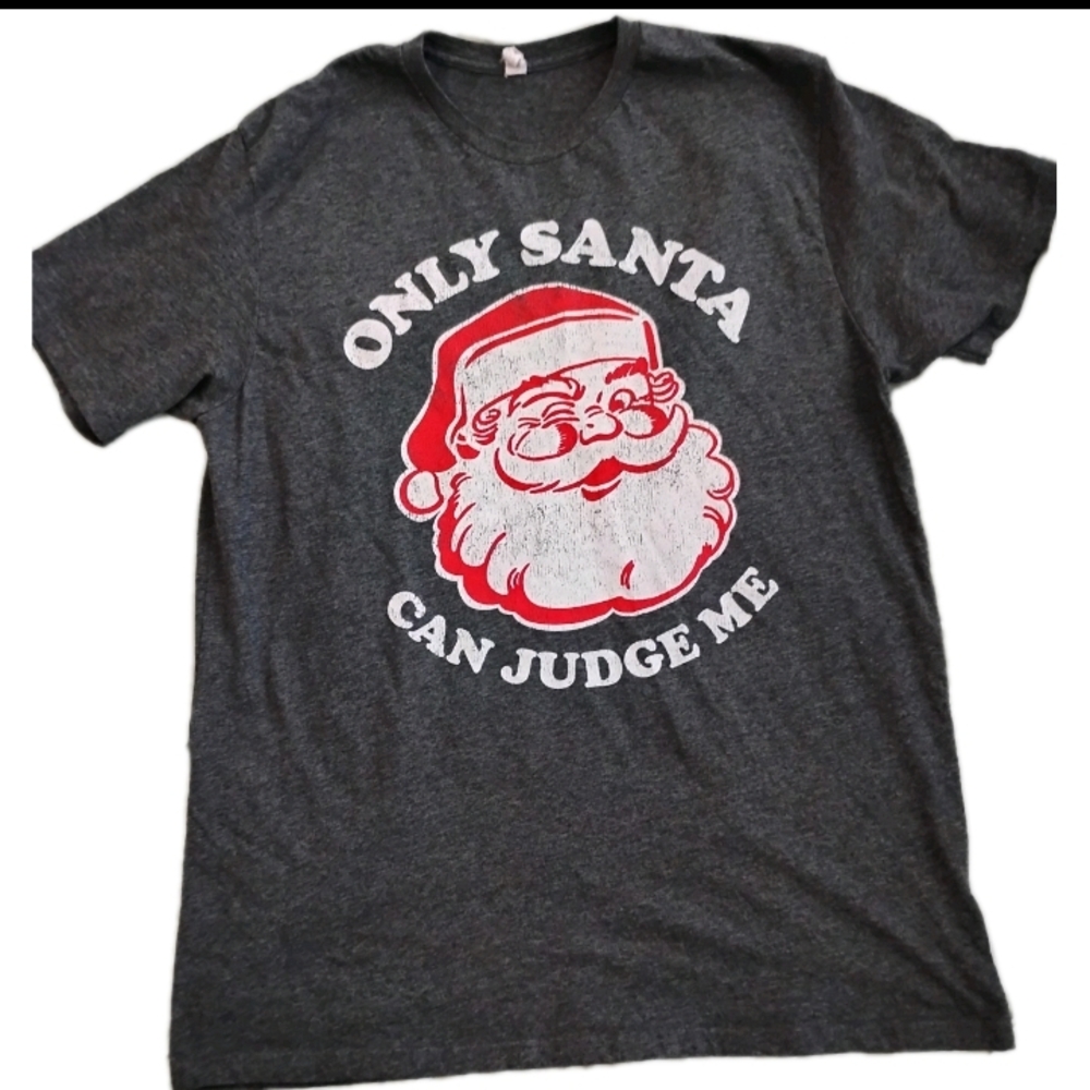 Gray Santa Graphic Long Sleeve Tee